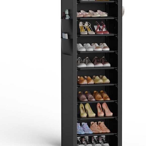 Other - Durable 10-Tier Tall Shoe Organizer with Portable Design - Ideal for Closets